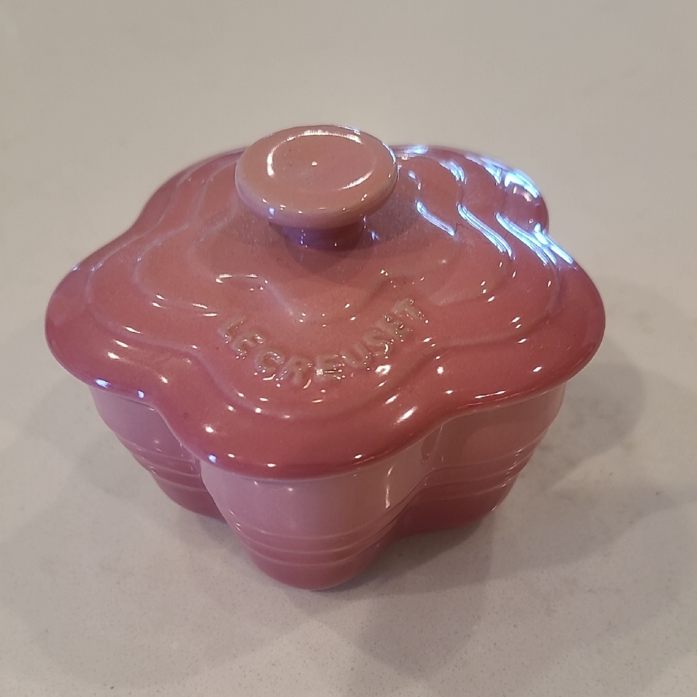 Le Creuset Retired Rare Pink Flower Cocotte